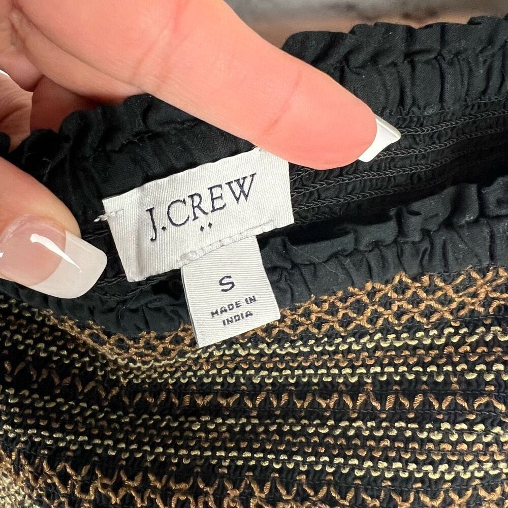 J. Crew Factory Women's Smocked Tiered Mini Dress Black Size S - Picture 7 of 10